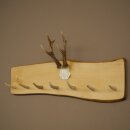Geweih Garderobe mit 7 Hirschspitzen Haken auf Holzbrett 1x Rehgeweih Wandgarderobe Unikat 27.8.128