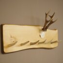 Geweih Garderobe mit 7 Hirschspitzen Haken auf Holzbrett 1x Rehgeweih Wandgarderobe Unikat 27.8.128