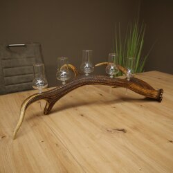 Schnapsanbieter 5 große Gläser Steckglas mit Stiel auf Rothirschstange Geschenk 27.60.2.63