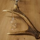 Schnapsleverancier 3x kleine glazen met steel op een stang van roodhertenhoorn Cadeau 27.60.2.70