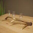 Schnapsleverancier 3x kleine glazen met steel op een stang van roodhertenhoorn Cadeau 27.60.2.70