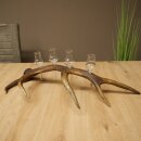 Set da liquore: 4 bicchierini con stelo su un corno di cervo rosso - Regalo 27.60.2.80
