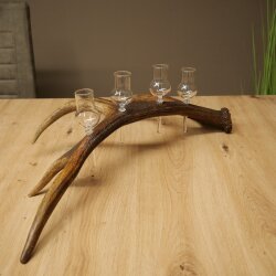 Set da liquore: 4 bicchierini con stelo su un corno di cervo rosso - Regalo 27.60.2.80