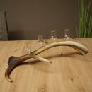 Set da liquore: 4 bicchierini con stelo su un corno di cervo rosso - Regalo 27.60.2.84