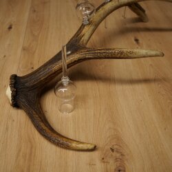 Set da liquore: 4 bicchierini con stelo su un corno di cervo rosso - Regalo 27.60.2.84