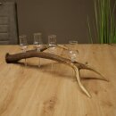 Set da liquore: 4 bicchierini con stelo su un corno di cervo rosso - Regalo 27.60.2.85