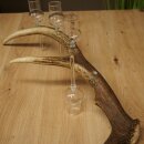 Set da liquore: 4 bicchierini con stelo su un corno di cervo rosso - Regalo 27.60.2.85