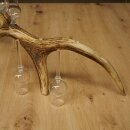 Schnapsanbieter 6 x kleine Gläser Steckglas mit Stiel auf Rothirschstange Geschenk 27.60.2.90