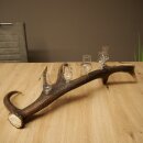 Liqueur Set: 5 Small Stemmed Glasses on a Red Deer Antler Stand – Gift Set 27.60.2.96