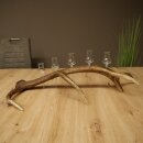 Liqueur Set: 5 Small Stemmed Glasses on a Red Deer Antler Stand – Gift 27.60.2.98