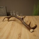 Liqueur Set: 5 Small Stemmed Glasses on a Red Deer Antler Stand – Gift Set 27.60.2.99