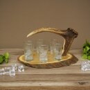 Schnaps Anbieter Akazienschild mit Rothirsch Spitze +...