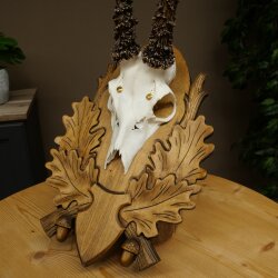 Rehgeweih Reh Gehörn Bock Rehgehörn Geweih auf geschnitztem Trophäenschild 609.103