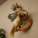 Wolpertinger Fabelwesen Marder mit Rehgeweih Flügel Punkfrisur Wolpi Präparat Höhe 59 cm