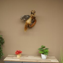 Wolpertinger Fabelwesen Marder mit Rehgeweih Flügel Punkfrisur Wolpi Präparat Höhe 59 cm