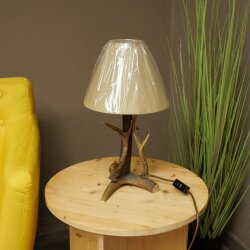 Stehlampe aus Rothirsch Rehbock Stange 1 flammig Lampe Leuchte Lampenschirm