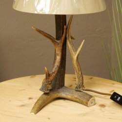 Stehlampe aus Rothirsch Rehbock Stange 1 flammig Lampe Leuchte Lampenschirm