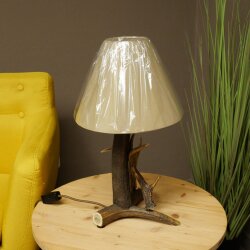 Stehlampe aus Rothirsch Rehbock Stange 1 flammig Lampe Leuchte Lampenschirm