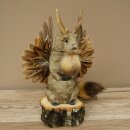Wolpertinger Murmel Präparat Plüsch Fabelwesen mit Flügel Bart Geweih Wolpi 86.16.47