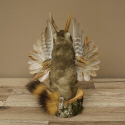 Wolpertinger Murmel Präparat Plüsch Fabelwesen mit Flügel Bart Geweih Wolpi 86.16.47