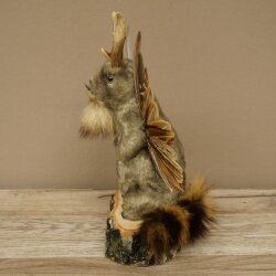 Wolpertinger Murmel Präparat Plüsch Fabelwesen mit Flügel Bart Geweih Wolpi 86.16.47