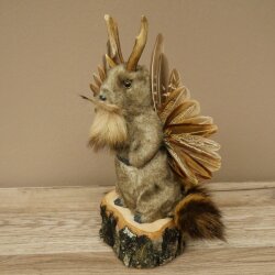 Wolpertinger Murmel Präparat Plüsch Fabelwesen mit Flügel Bart Geweih Wolpi 86.16.47