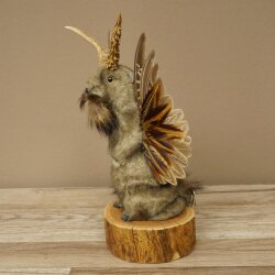 Wolpertinger Murmel Präparat Plüsch Fabelwesen mit Flügel Bart Geweih Wolpi 86.16.48