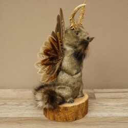 Wolpertinger Murmel Präparat Plüsch Fabelwesen mit Flügel Bart Geweih Wolpi 86.16.48