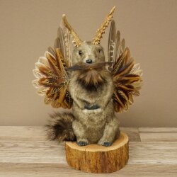 Wolpertinger Murmel Präparat Plüsch Fabelwesen mit Flügel Bart Geweih Wolpi 86.16.48