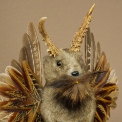 Wolpertinger Murmel Präparat Plüsch Fabelwesen mit Flügel Bart Geweih Wolpi 86.16.48