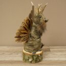 Wolpertinger Murmel Präparat Plüsch Fabelwesen mit Flügel Bart Geweih Wolpi 86.16.49