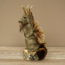 Wolpertinger Murmel Präparat Plüsch Fabelwesen mit Flügel Bart Geweih Wolpi 86.16.49