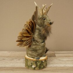 Wolpertinger Murmel Präparat Plüsch Fabelwesen mit Flügel Bart Geweih Wolpi 86.16.49