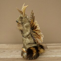 Wolpertinger Murmel Präparat Plüsch Fabelwesen mit Flügel Bart Geweih Wolpi 86.16.51