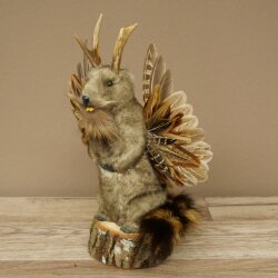 Wolpertinger Murmel Präparat Plüsch Fabelwesen mit Flügel Bart Geweih Wolpi 86.16.51