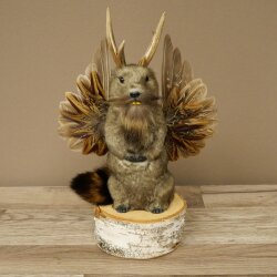 Wolpertinger Murmel Präparat Plüsch Fabelwesen mit Flügel Bart Geweih Wolpi 86.16.53