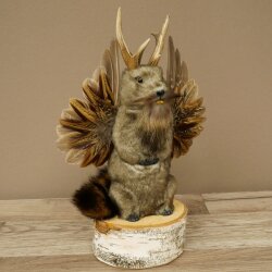 Wolpertinger Murmel Präparat Plüsch Fabelwesen mit Flügel Bart Geweih Wolpi 86.16.53