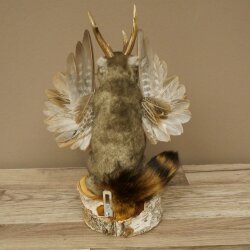 Wolpertinger Murmel Präparat Plüsch Fabelwesen mit Flügel Bart Geweih Wolpi 86.16.53