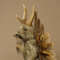 Wolpertinger Murmel Präparat Plüsch Fabelwesen mit Flügel Bart Geweih Wolpi 86.16.53