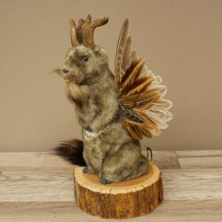 Wolpertinger Murmel Präparat Plüsch Fabelwesen mit Flügel Bart Geweih Wolpi 86.16.55