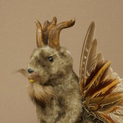 Wolpertinger Murmel Präparat Plüsch Fabelwesen mit Flügel Bart Geweih Wolpi 86.16.55