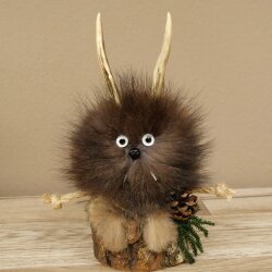 Wolpertinger Wolpi, modello in miniatura a forma di pigna con occhi bianchi, altezza 22 cm, codice 86.1.2.64