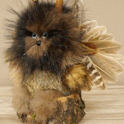 Wolpertinger Little Wolpi Taxidermy Specimen Light Blue Eyes Wings Deer Antlers Horn 86.2.130