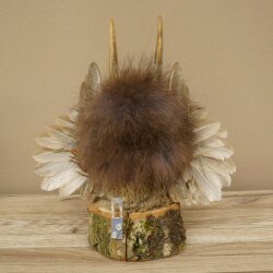 Wolpertinger, «Pequeño Wolpi», espécimen disecado, ojos morados, alas, cuernos de ciervo, 86.2.133