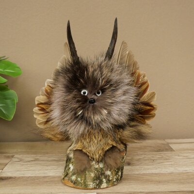 Wolpertinger, «Pequeño Wolpi», espécimen disecado, ojos blancos, alas, cuernos de corzo, cuerno, 86.2.134