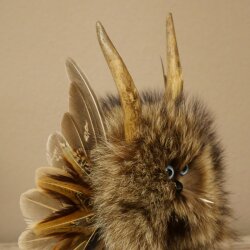 Wolpertinger Piccolo Wolpi Esemplare imbalsamato Occhi azzurri Ali Corna di capriolo Corno 86.2.135