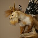 Wolpertinger Fabelwesen Marder mit Flügel Rehgeweih Bart Wolpi Präparat Höhe 52 cm