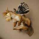 Wolpertinger Fabelwesen Marder mit Flügel Rehgeweih Bart Wolpi Präparat Höhe 52 cm