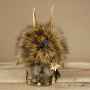 Wolpertinger Wolpi opgezette miniatuur op hout, edelweiss...