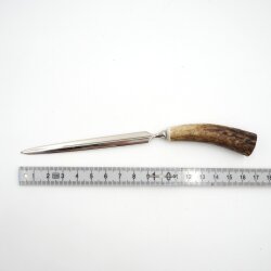 Brieföffner Brief Öffner mit Hirsch Geweih Horn Hirschhorn Griff Länge 16,5 cm 27.18.40